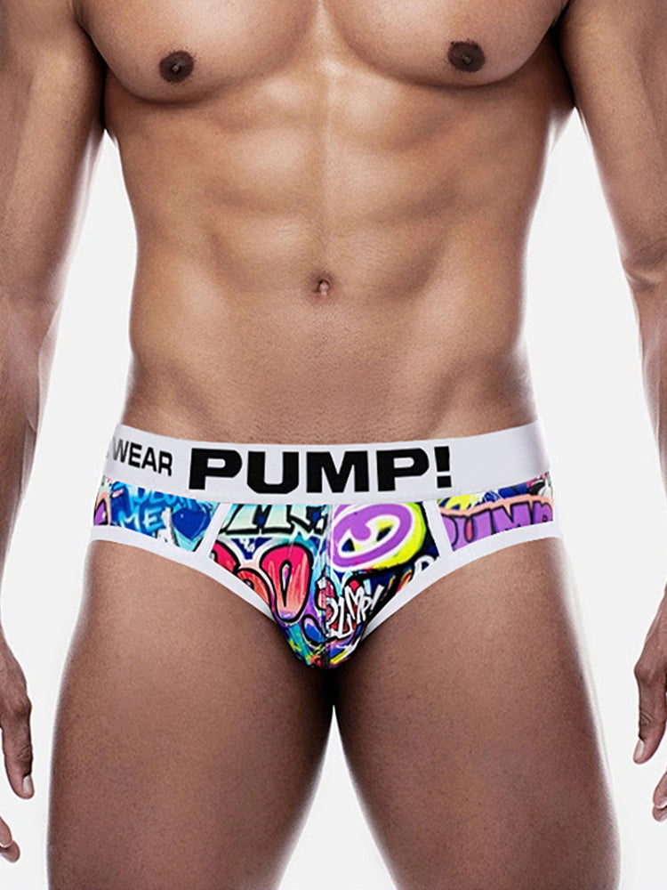 2 Pack Men's Printed Sexy & Trendy Low-Rise Breathable Casual Briefs | dmunderwear detail image 3
