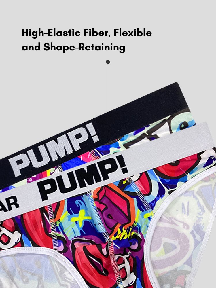 2 Pack Men's Printed Sexy & Trendy Low-Rise Breathable Casual Briefs | dmunderwear detail image 4