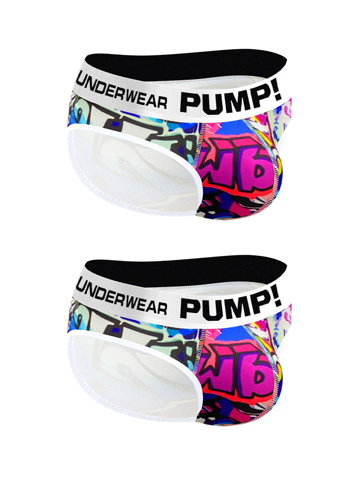2 Pack Men's Printed Sexy & Trendy Low-Rise Breathable Casual Briefs | dmunderwear detail image 8