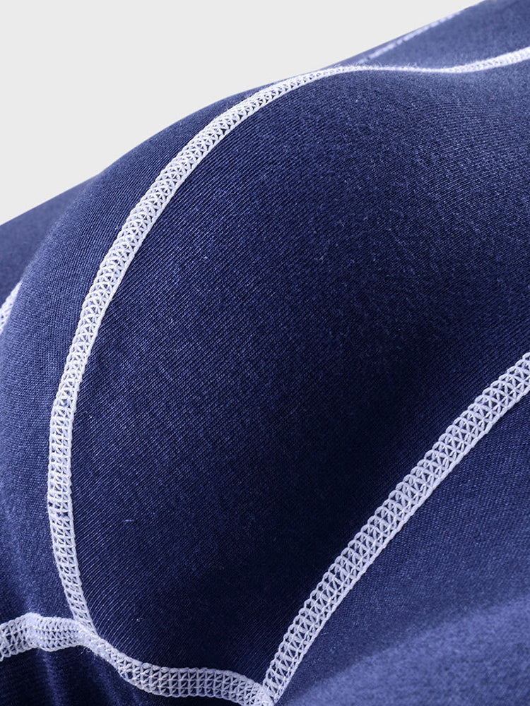 2 Pack Men's Pure Cotton Anti-Chafing Breathable Sports Boxer Briefs | dmunderwear detail image 10
