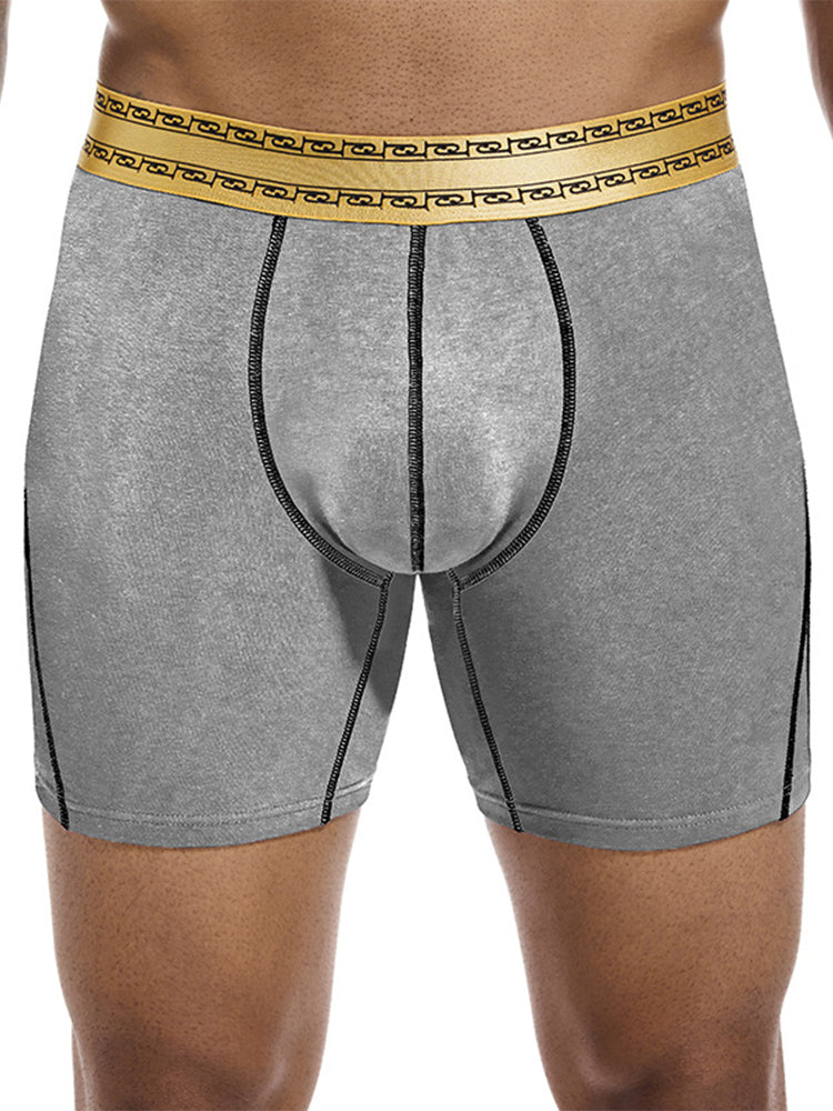 2 Pack Men's Pure Cotton Anti-Chafing Breathable Sports Boxer Briefs | dmunderwear detail image 19
