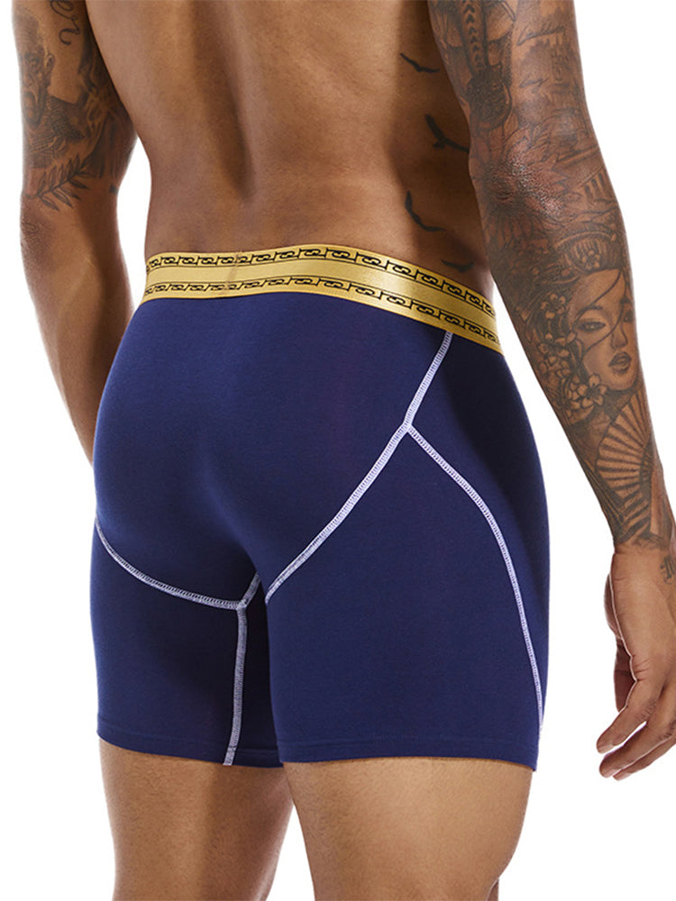 2 Pack Men's Pure Cotton Anti-Chafing Breathable Sports Boxer Briefs | dmunderwear detail image 3