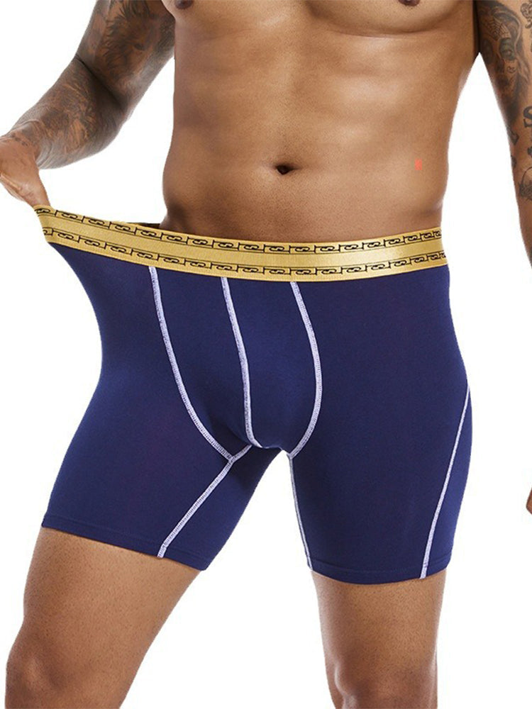 2 Pack Men's Pure Cotton Anti-Chafing Breathable Sports Boxer Briefs | dmunderwear detail image 4