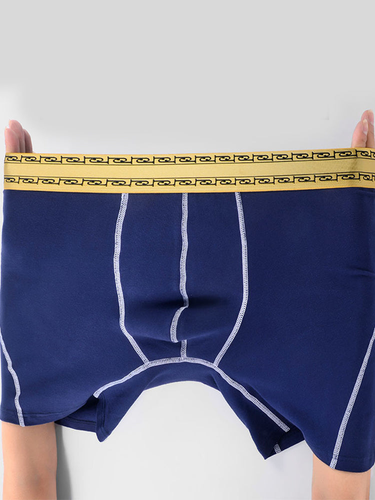 2 Pack Men's Pure Cotton Anti-Chafing Breathable Sports Boxer Briefs | dmunderwear detail image 5
