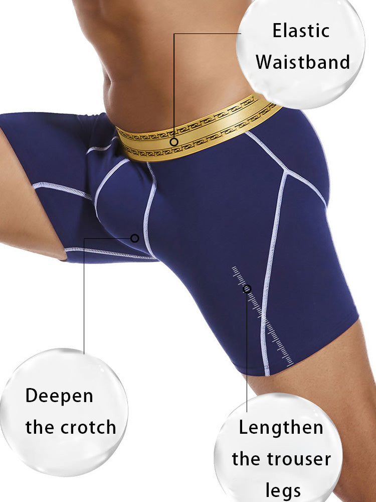 2 Pack Men's Pure Cotton Anti-Chafing Breathable Sports Boxer Briefs | dmunderwear detail image 6