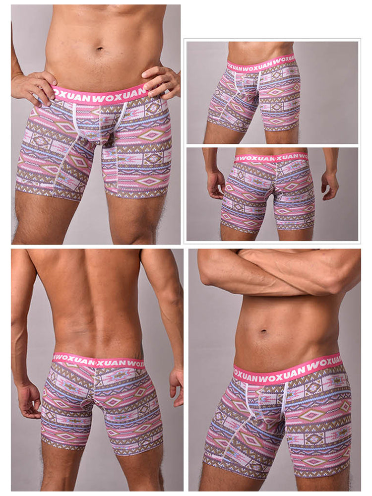 2 Pack Men's Quick-Dry Zero-Irritation Comfort Stay-Put Fit Bold Prints Boxer Briefs | dmunderwear detail image 6