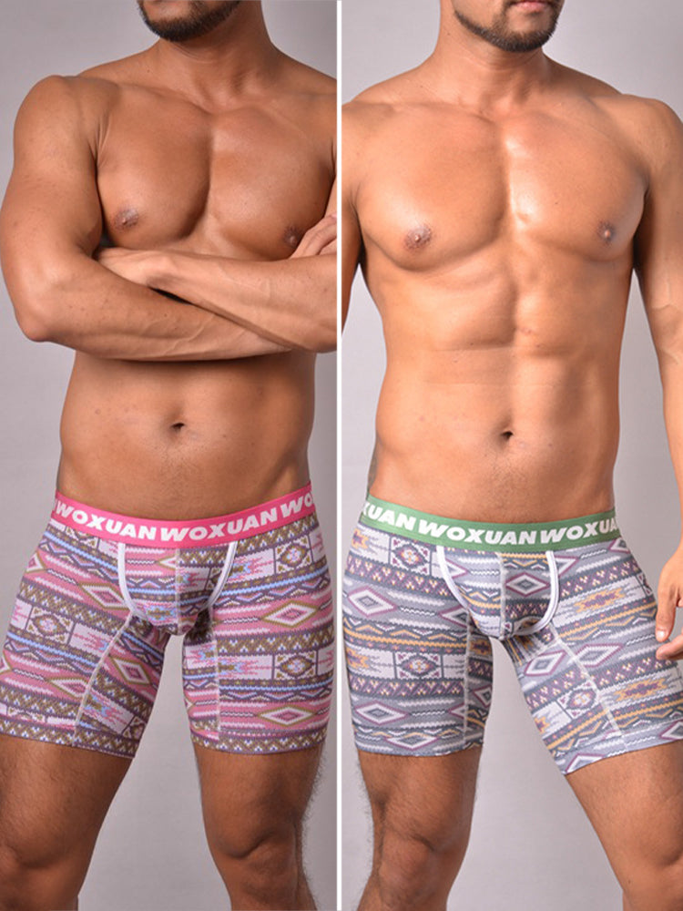 2 Pack Men's Quick-Dry Zero-Irritation Comfort Stay-Put Fit Bold Prints Boxer Briefs | dmunderwear detail image 7