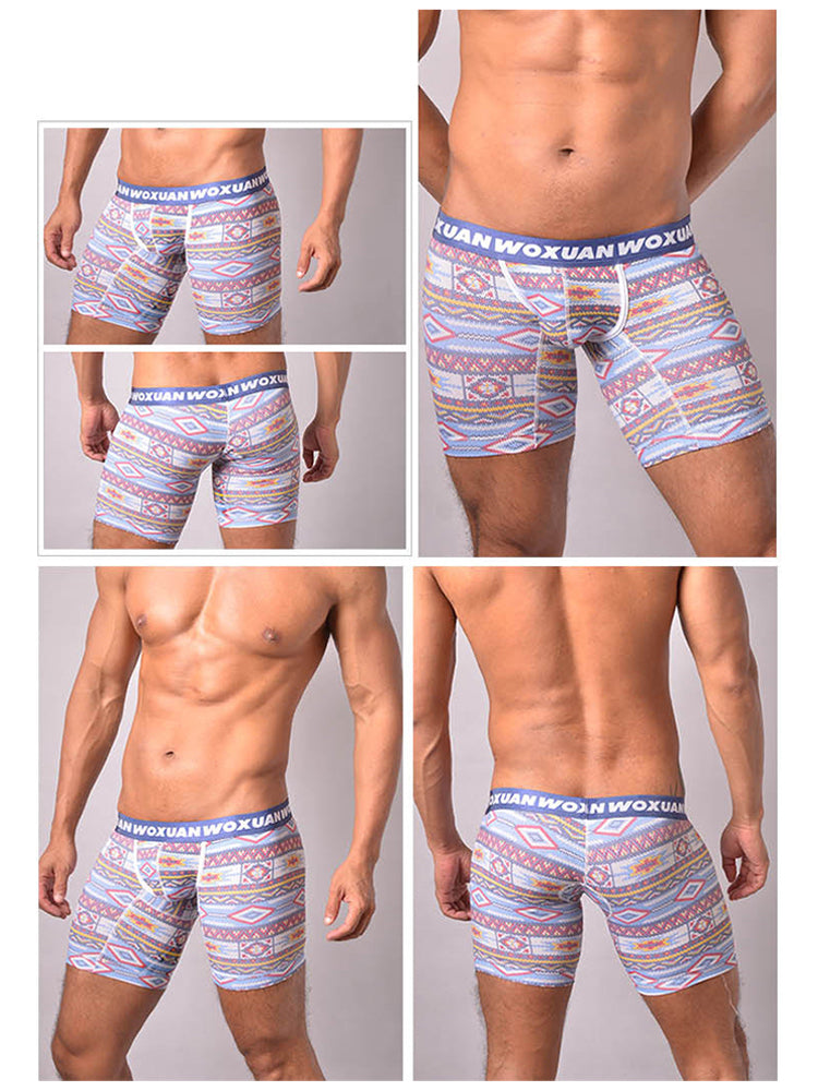 2 Pack Men's Quick-Dry Zero-Irritation Comfort Stay-Put Fit Bold Prints Boxer Briefs | dmunderwear detail image 8