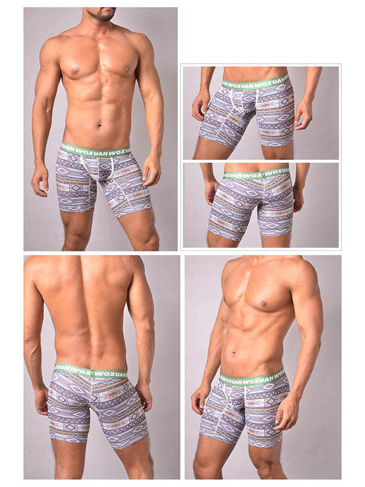 2 Pack Men's Quick-Dry Zero-Irritation Comfort Stay-Put Fit Bold Prints Boxer Briefs | dmunderwear detail image 9