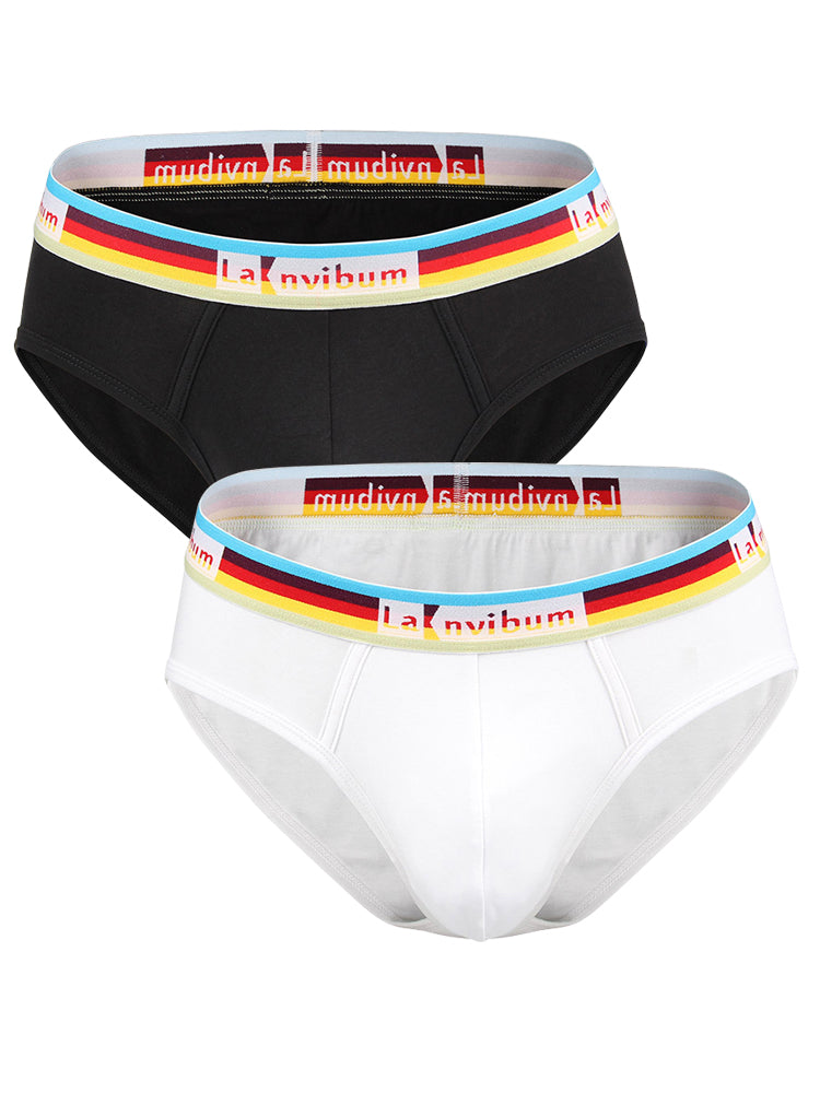 2 Pack Men's U Pouch Rainbow Pride Briefs | dmunderwear detail image 14