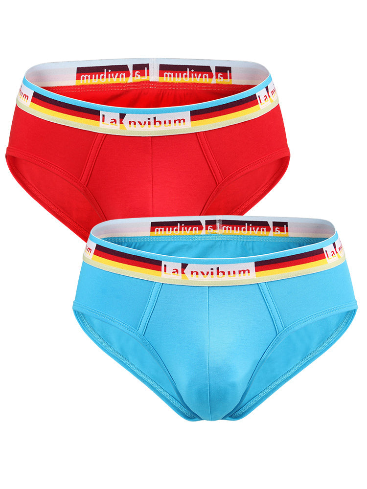 2 Pack Men's U Pouch Rainbow Pride Briefs | dmunderwear detail image 2
