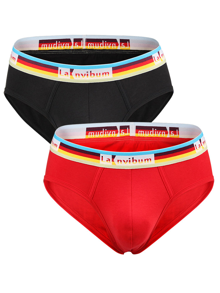 2 Pack Men's U Pouch Rainbow Pride Briefs | dmunderwear detail image 20