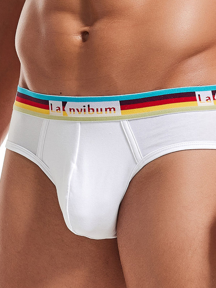 2 Pack Men's U Pouch Rainbow Pride Briefs | dmunderwear detail image 4