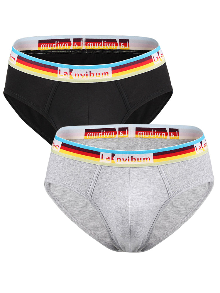 2 Pack Men's U Pouch Rainbow Pride Briefs | dmunderwear detail image 8