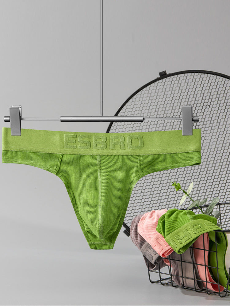 2 Pack Men's Ribbed Butt-Lifting U-Pouch Sexy Thong | dmunderwear