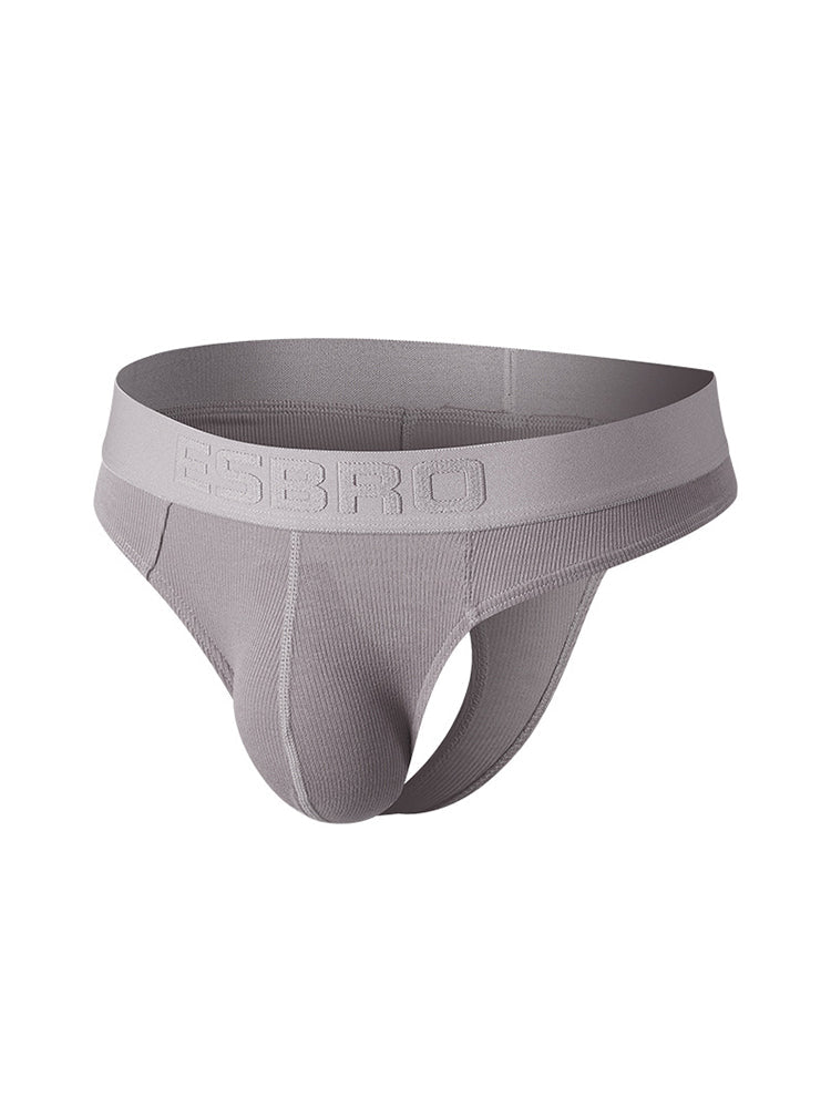 2 Pack Men's Ribbed Butt-Lifting U-Pouch Sexy Thong | dmunderwear detail image 13