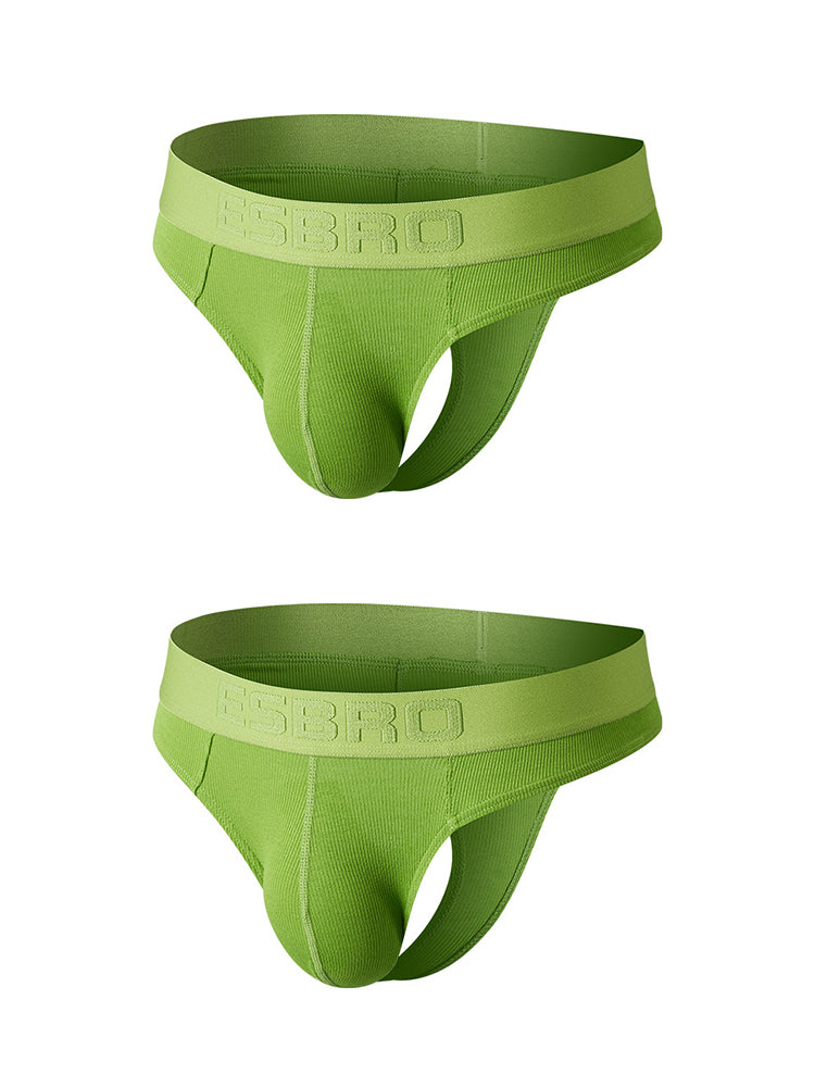 2 Pack Men's Ribbed Butt-Lifting U-Pouch Sexy Thong | dmunderwear detail image 16