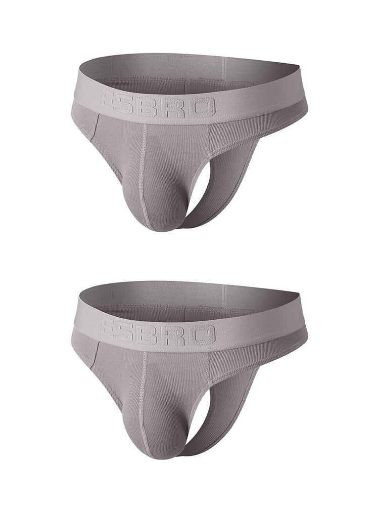 2 Pack Men's Ribbed Butt-Lifting U-Pouch Sexy Thong | dmunderwear detail image 17