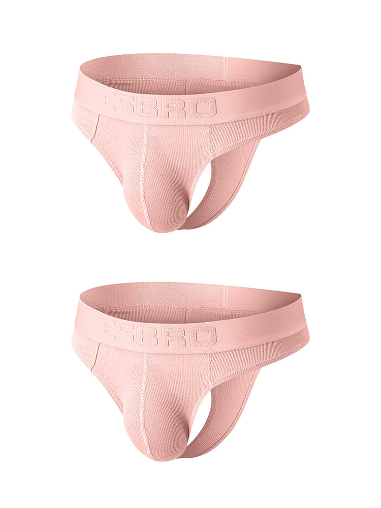 2 Pack Men's Ribbed Butt-Lifting U-Pouch Sexy Thong | dmunderwear detail image 18