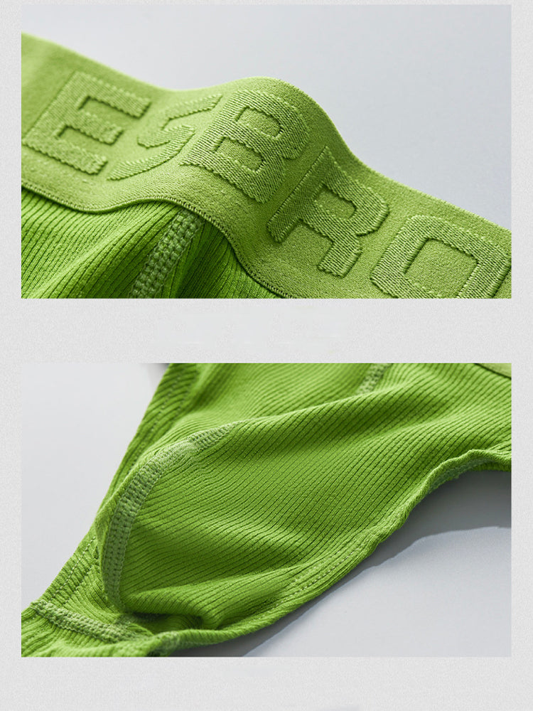 2 Pack Men's Ribbed Butt-Lifting U-Pouch Sexy Thong | dmunderwear detail image 4