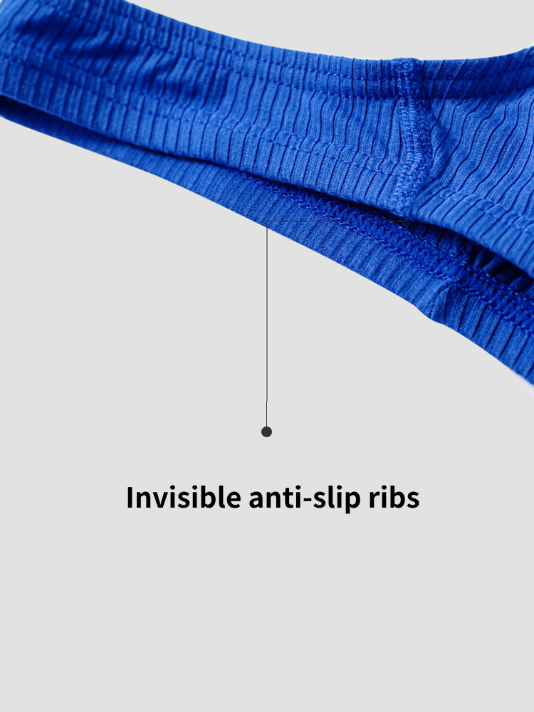 2-pack Men's Ribbed Low-rise Solid Color Thong | dmunderwear detail image 10