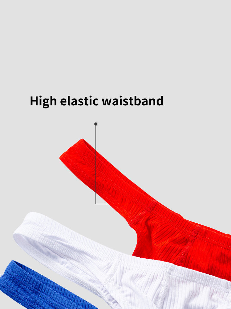 2-pack Men's Ribbed Low-rise Solid Color Thong | dmunderwear detail image 12
