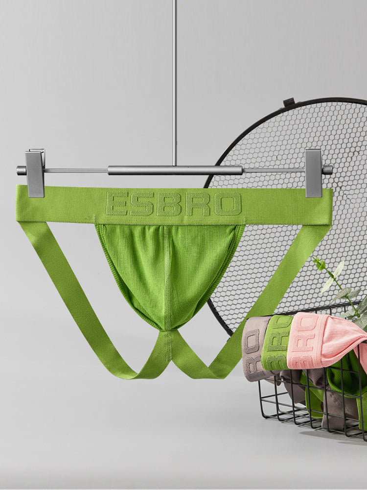 2 Pack Men's Ribbed U-Pouch Sexy Jockstrap | dmunderwear detail image 13