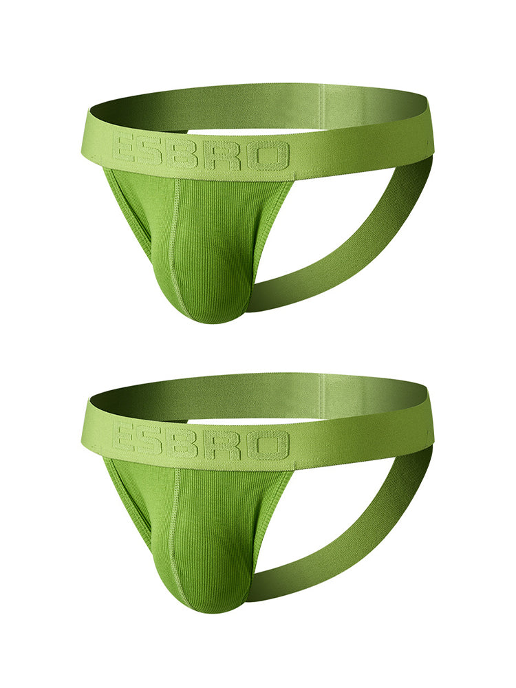 2 Pack Men's Ribbed U-Pouch Sexy Jockstrap | dmunderwear detail image 17