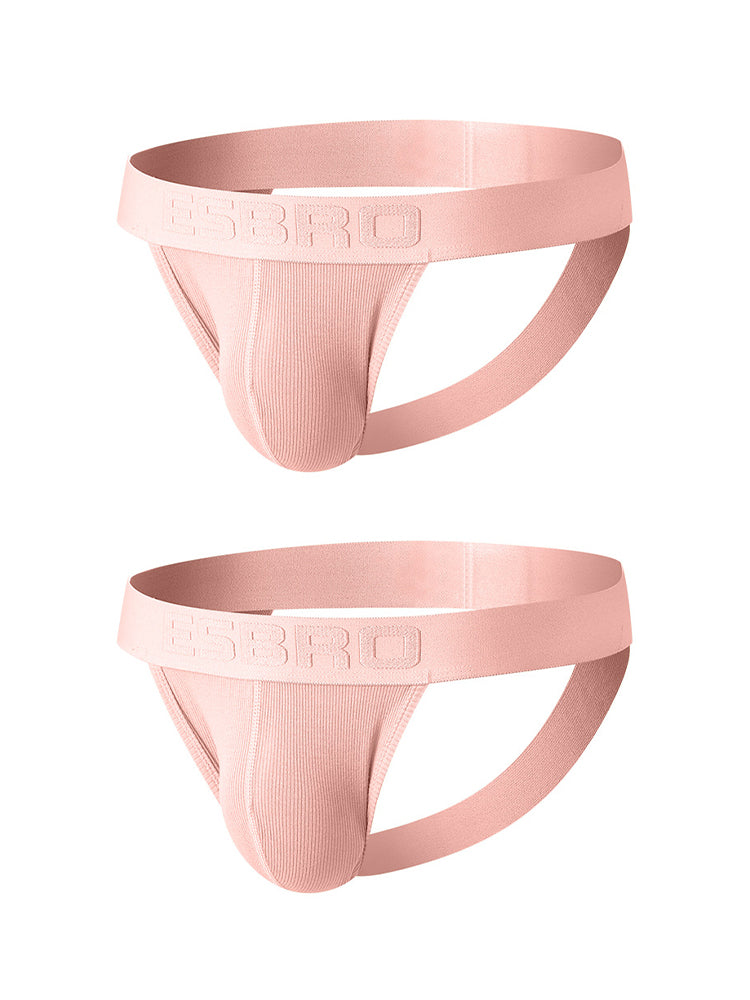 2 Pack Men's Ribbed U-Pouch Sexy Jockstrap | dmunderwear detail image 20