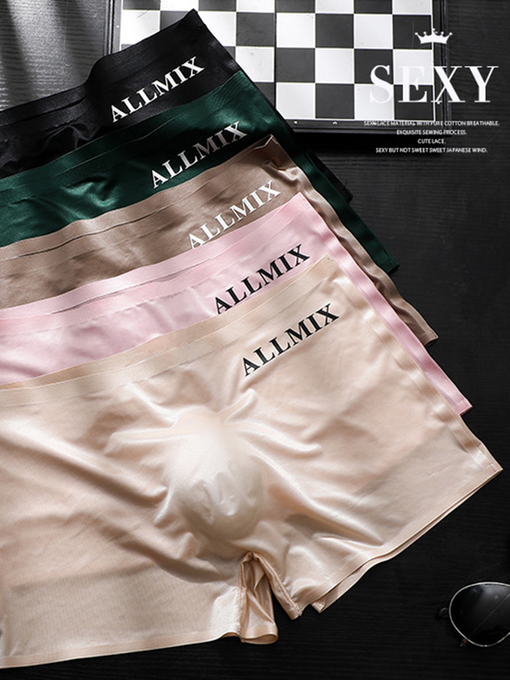 2 Pack Men's Seamless 3D Convex Pouch Trunks | dmunderwear detail image 3
