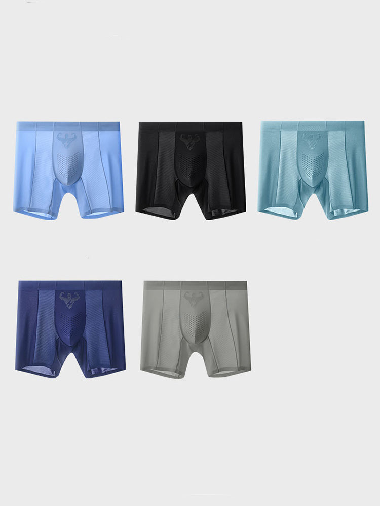 2 Pack Men's Seamless Comfort Breathable Anti-Chafing & Antibacterial Boxers Briefs | dmunderwear detail image 11