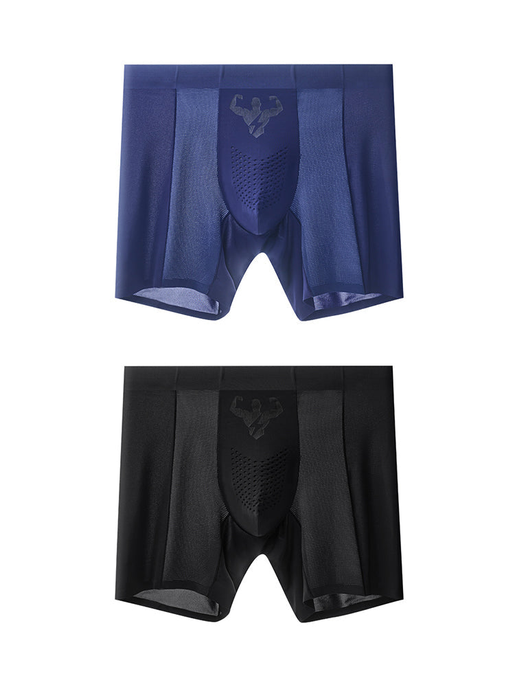 2 Pack Men's Seamless Comfort Breathable Anti-Chafing & Antibacterial Boxers Briefs | dmunderwear detail image 15