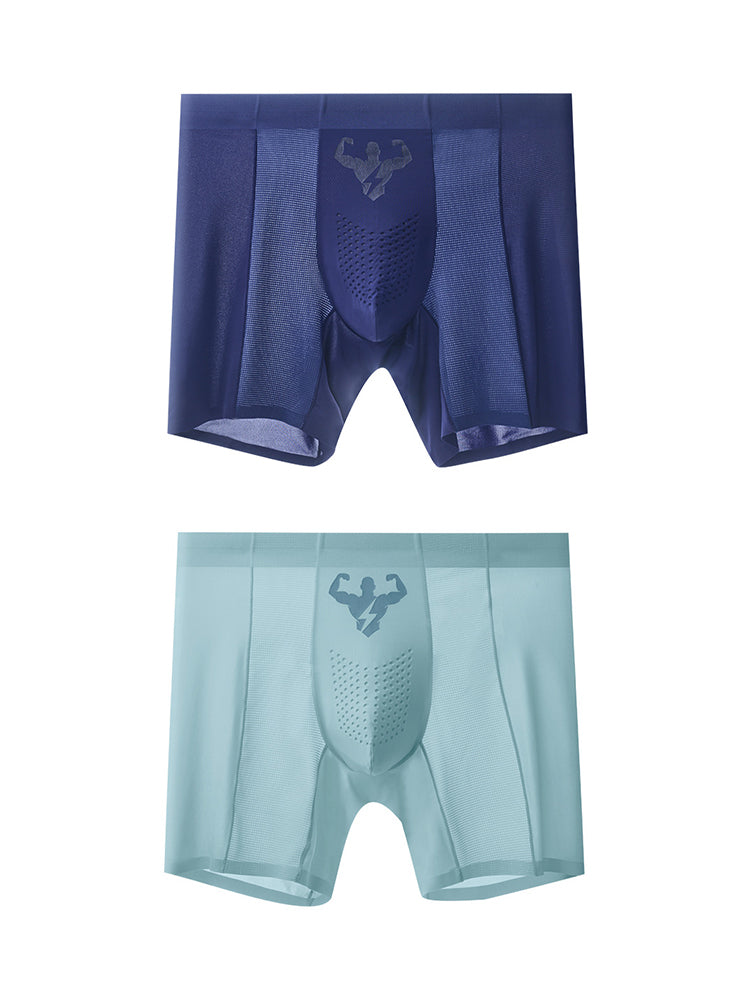 2 Pack Men's Seamless Comfort Breathable Anti-Chafing & Antibacterial Boxers Briefs | dmunderwear detail image 17