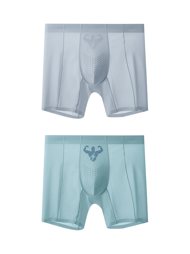 2 Pack Men's Seamless Comfort Breathable Anti-Chafing & Antibacterial Boxers Briefs | dmunderwear detail image 18