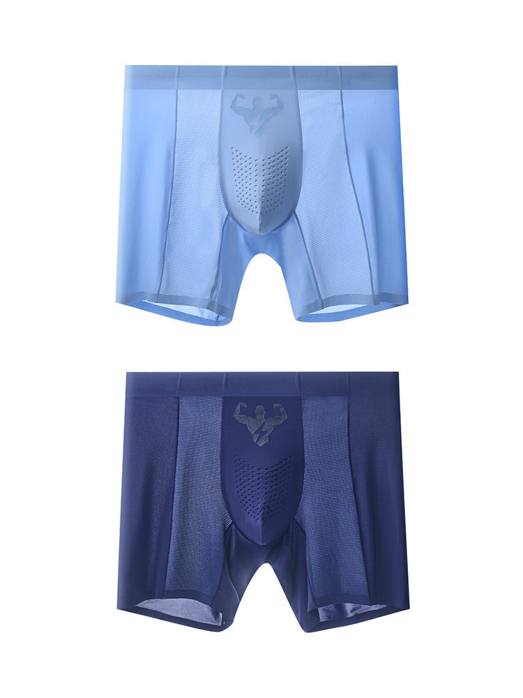 2 Pack Men's Seamless Comfort Breathable Anti-Chafing & Antibacterial Boxers Briefs | dmunderwear detail image 2