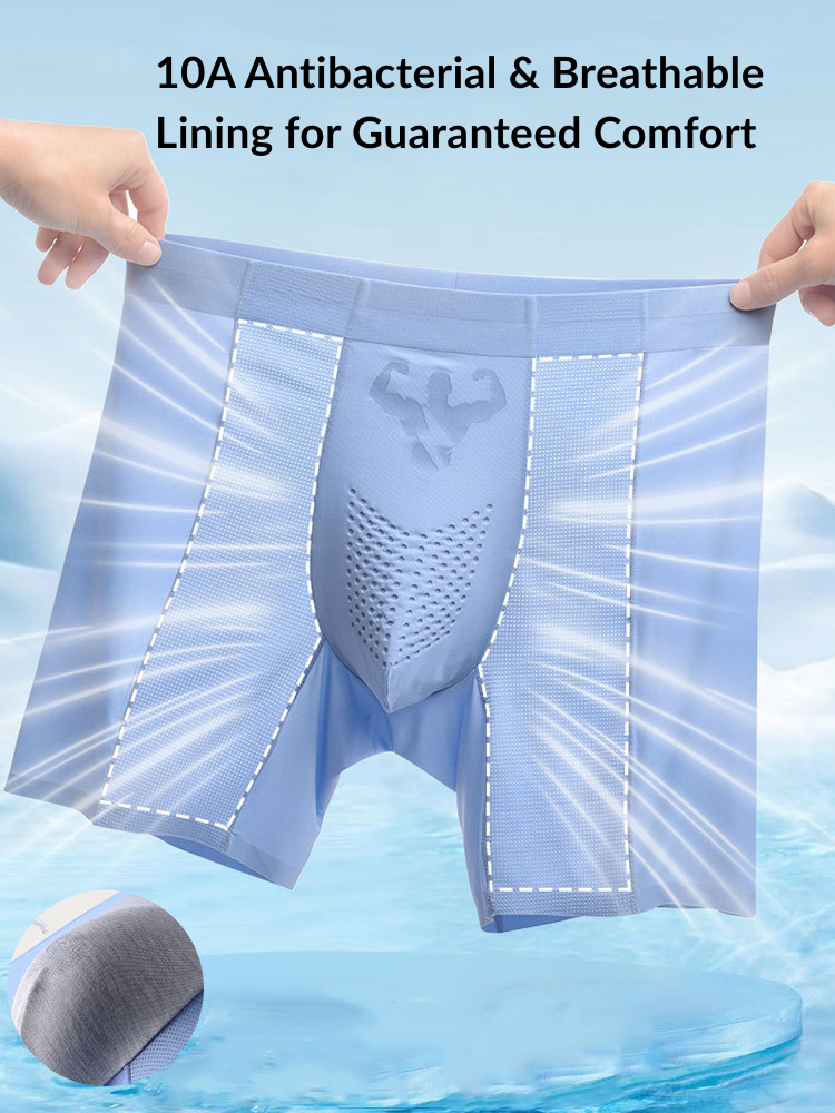 2 Pack Men's Seamless Comfort Breathable Anti-Chafing & Antibacterial Boxers Briefs | dmunderwear detail image 4