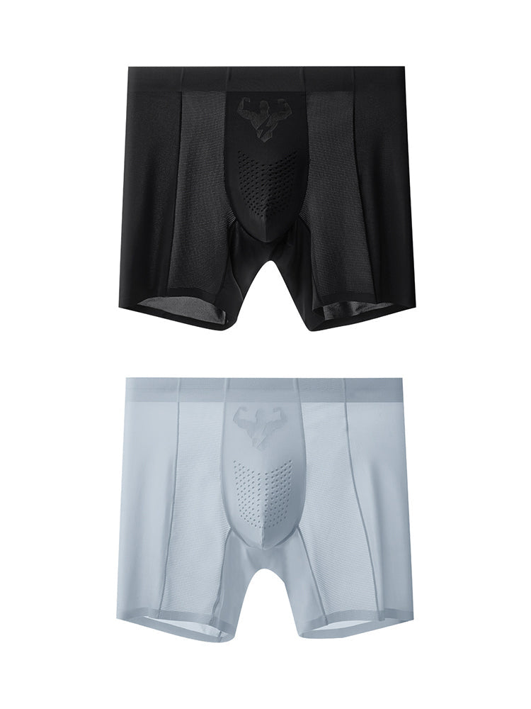 2 Pack Men's Seamless Comfort Breathable Anti-Chafing & Antibacterial Boxers Briefs | dmunderwear detail image 9