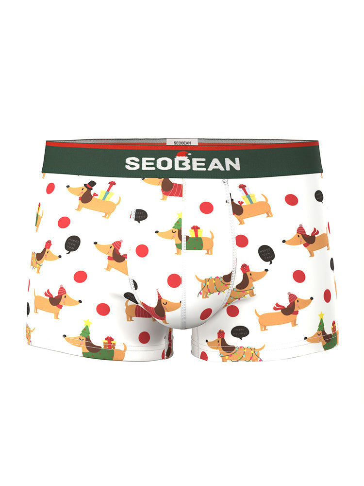 2 Pack Men's Seamless Comfort Playful Style Prints Breathable Trunks | dmunderwear