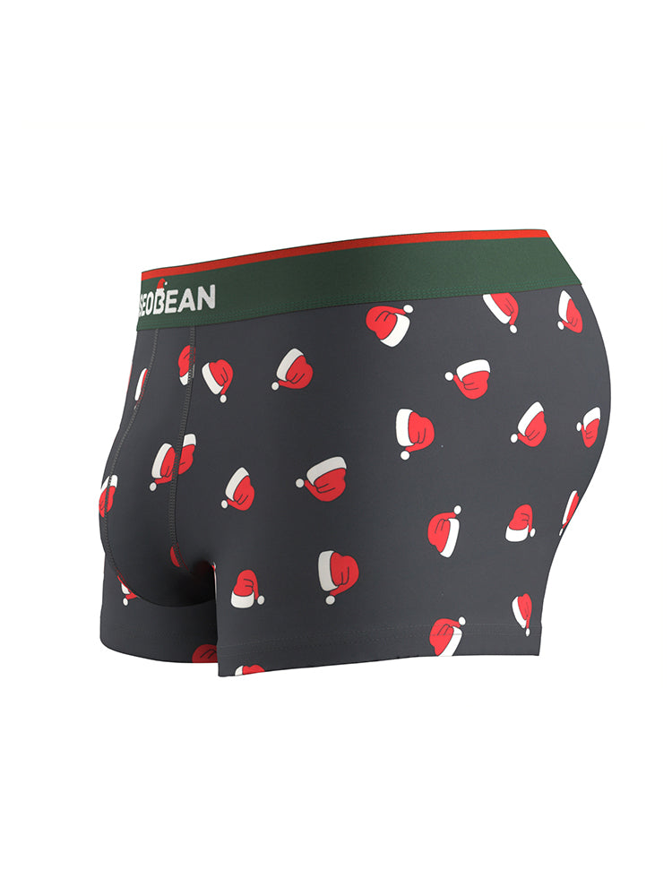 2 Pack Men's Seamless Comfort Playful Style Prints Breathable Trunks | dmunderwear detail image 13