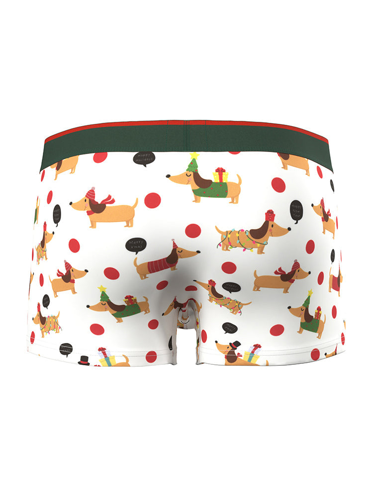 2 Pack Men's Seamless Comfort Playful Style Prints Breathable Trunks | dmunderwear detail image 15