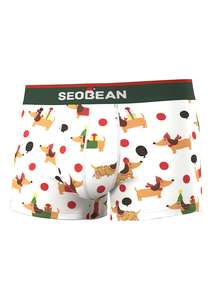 2 Pack Men's Seamless Comfort Playful Style Prints Breathable Trunks | dmunderwear detail image 16