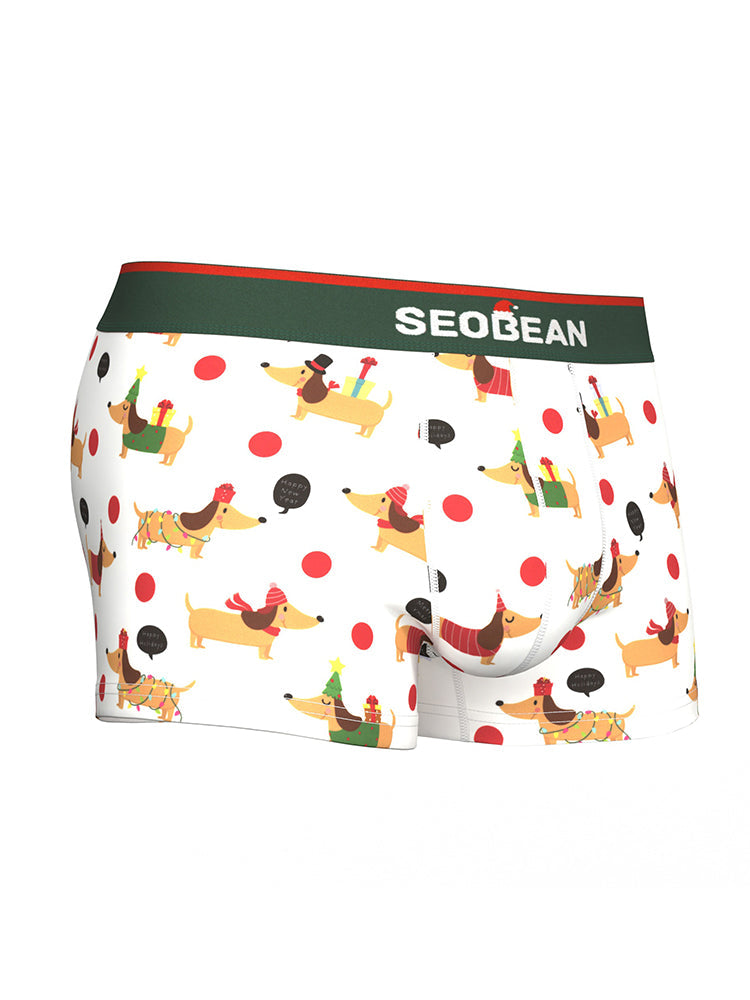 2 Pack Men's Seamless Comfort Playful Style Prints Breathable Trunks | dmunderwear detail image 17