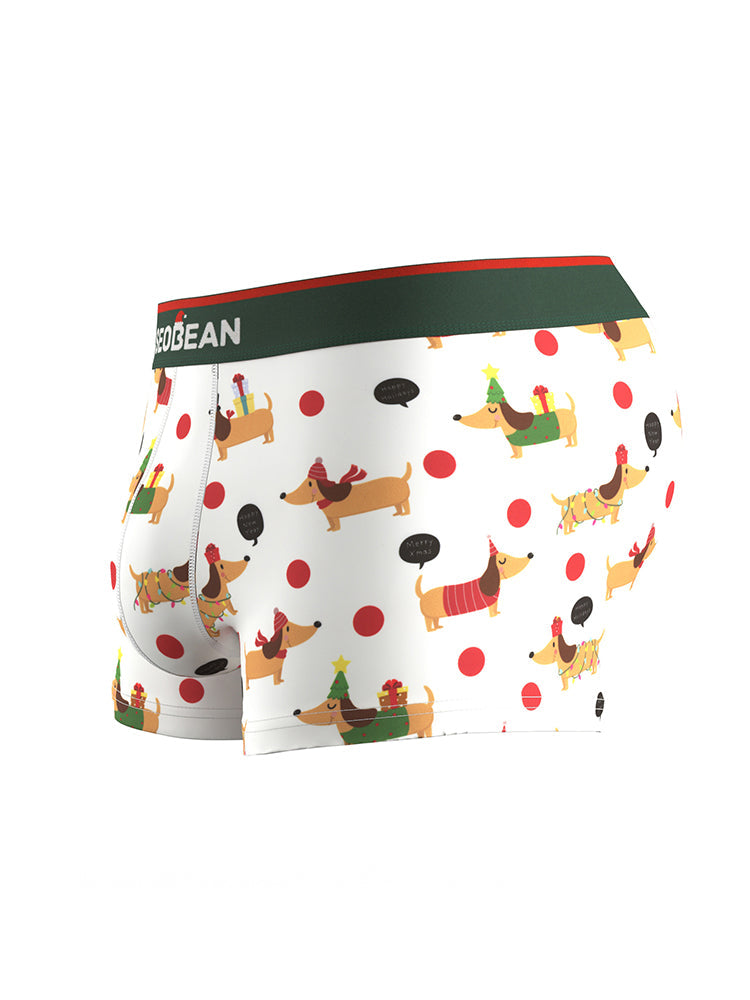 2 Pack Men's Seamless Comfort Playful Style Prints Breathable Trunks | dmunderwear detail image 18