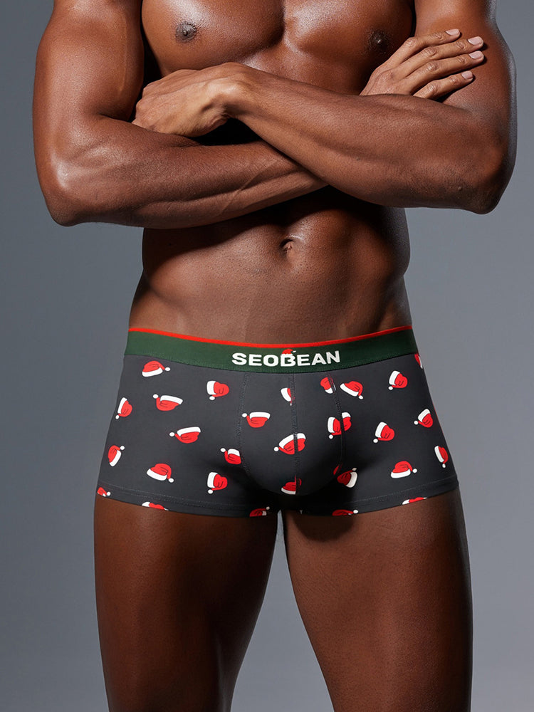 2 Pack Men's Seamless Comfort Playful Style Prints Breathable Trunks | dmunderwear detail image 7