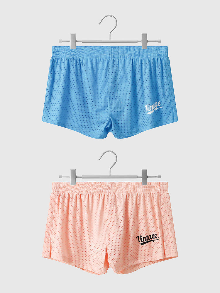 2 Pack Men's Seamless Comfort Quick-Dry Lightweight & Airy Mesh Boxers Shorts | dmunderwear detail image 14