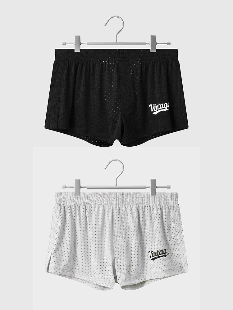 2 Pack Men's Seamless Comfort Quick-Dry Lightweight & Airy Mesh Boxers Shorts | dmunderwear detail image 2