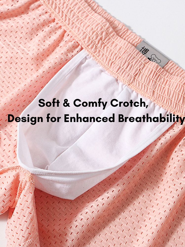 2 Pack Men's Seamless Comfort Quick-Dry Lightweight & Airy Mesh Boxers Shorts | dmunderwear detail image 7