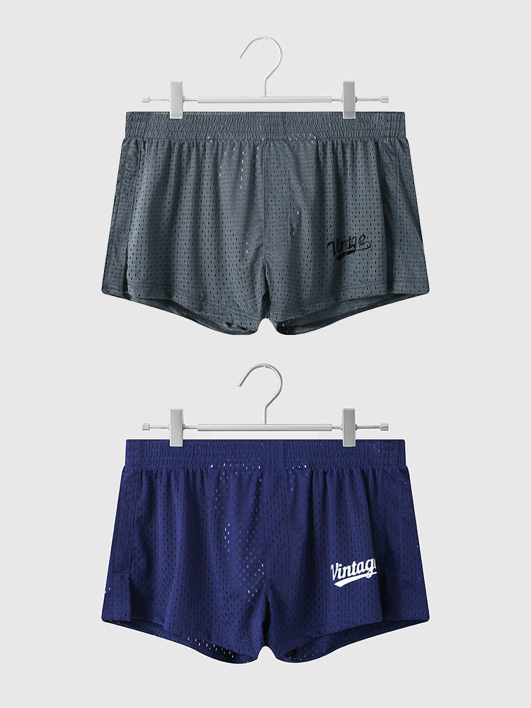 2 Pack Men's Seamless Comfort Quick-Dry Lightweight & Airy Mesh Boxers Shorts | dmunderwear detail image 8
