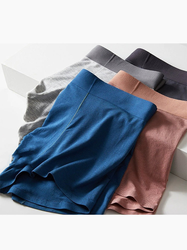 2 Pack Men's Seamless Comfort Stretch Fabric Breathable Modern Fit Solid Color Trunks | dmunderwear detail image 11
