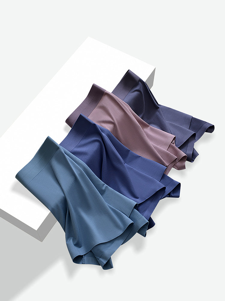 2 Pack Men's Seamless Comfort Stretch Fabric Breathable Modern Fit Solid Color Trunks | dmunderwear detail image 14